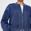 Jaqueta bomber jeans de malha