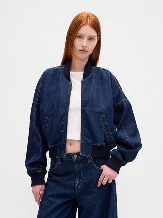 Jaqueta bomber jeans ultramacia