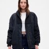 Jaqueta bomber oversized com acabamento em malha