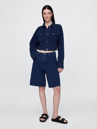 Jaqueta curta jeans French Terry Icon