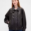 Jaqueta de couro vegana oversized