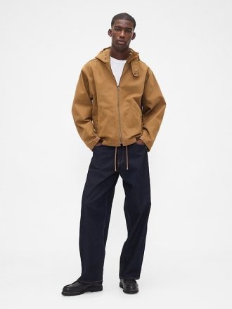 Jaqueta de lona com capuz