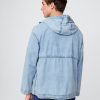 Jaqueta jeans ripstop oversized anoraque com zíper