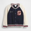 Jaqueta suéter com logotipo universitário para bebês e crianças pequenas Jaqueta suéter com logotipo universitário para bebês e crianças pequenas