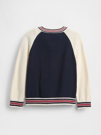 Jaqueta suéter com logotipo universitário para bebês e crianças pequenas