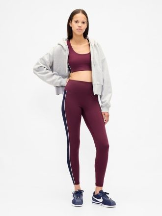 Leggings listradas GapFit High Rise Power de comprimento total