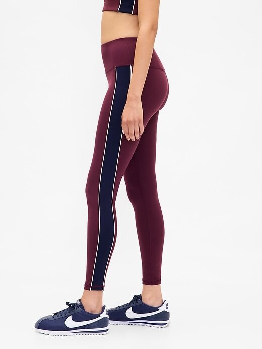 Leggings listradas GapFit High Rise Power de comprimento total Leggings listradas GapFit High Rise Power de comprimento total