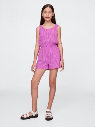 Macacão Infantil de Gaze Amassada