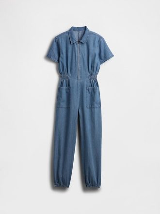 Macacão infantil jeans jogger