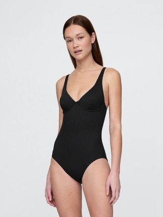 Maiô Balconette de uma peça canelado