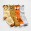 Meias de cano alto com estampa de animais para bebês e crianças pequenas (pacote com 4)