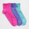 Meias infantis Gap Logo Quarter Crew (pacote com 3)