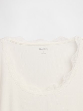 Mini Pijama com Acabamento em Renda e Canelado