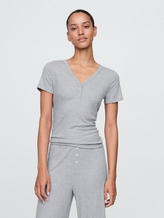 Mini Pijama Henley Rib