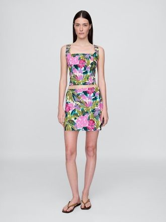 Mini-saia em mistura de linho