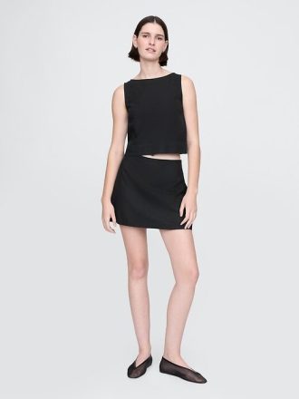 Mini-saia em mistura de linho