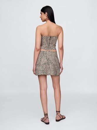 Mini-saia em mistura de linho