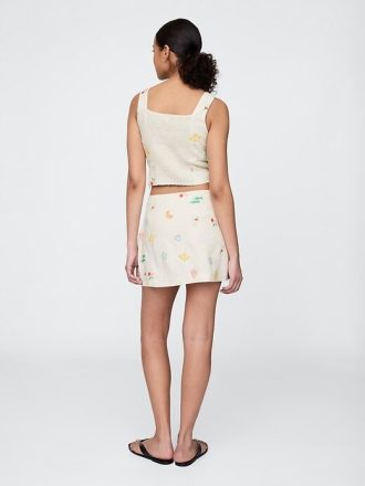 Mini-saia em mistura de linho