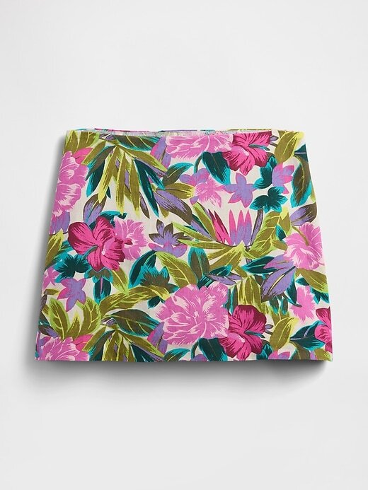 Mini-saia em mistura de linho Mini-saia em mistura de linho