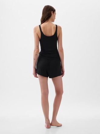 Mini shorts de pijama canelados relaxados