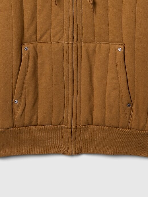 Moletom com capuz acolchoado e forro waffle com zíper Moletom com capuz acolchoado e forro waffle com zíper