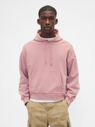 Moletom com capuz curto pesado