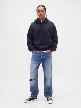 Moletom com capuz curto pesado