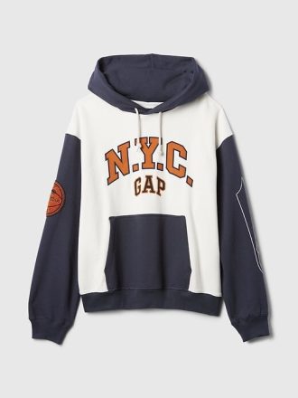 Moletom com capuz e estampa colorida com o logotipo da NYC
