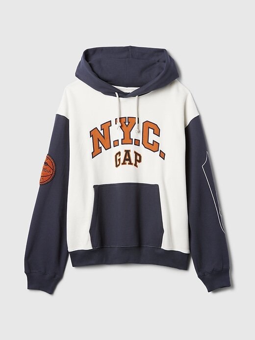 Moletom com capuz e estampa colorida com o logotipo da NYC