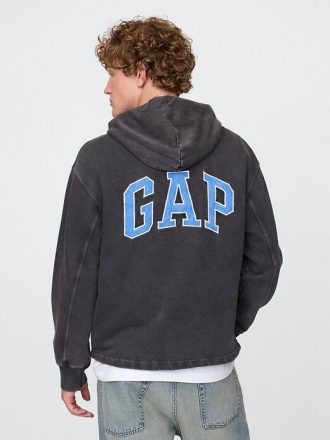 Moletom com capuz e logotipo French Terry da Gap Heavyweight