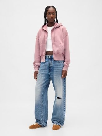 Moletom com capuz e zíper completo VintageSoft Wedge