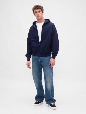 Moletom com capuz e zíper pesado