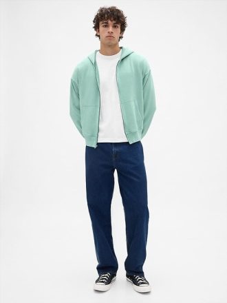 Moletom com capuz e zíper pesado