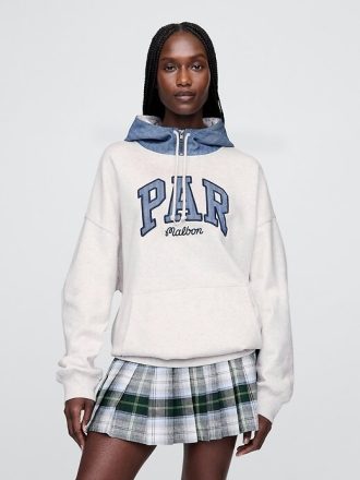 Moletom com capuz Gap × Malbon adulto com logotipo French Terry pesado