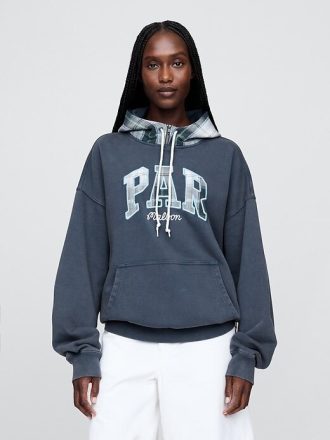 Moletom com capuz Gap × Malbon adulto com logotipo French Terry pesado