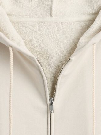 Moletom com capuz grande e zíper French Terry pesado