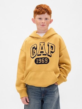 Moletom com capuz infantil com logotipo VintageSoft