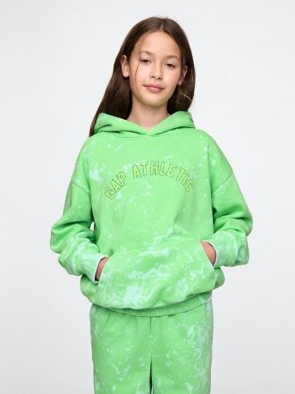 Moletom com capuz infantil vintage com logotipo macio