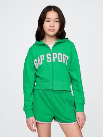 Moletom com capuz infantil VintageSoft Crop Zip