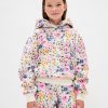 Moletom com capuz infantil vintagesoft relaxado floral