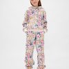 Moletom com capuz infantil vintagesoft relaxado floral