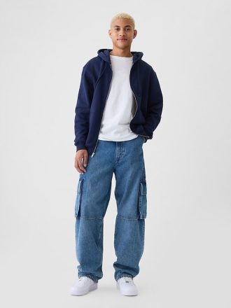 Moletom com capuz VintageSoft com zíper completo para adulto