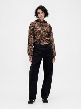 Moletom com capuz vintagesoft cropped com logotipo Moletom com capuz vintagesoft cropped com logotipo