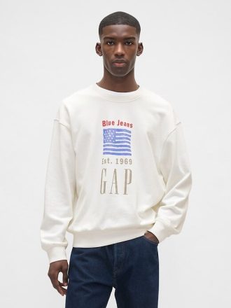 Moletom com logotipo grande e pesado em tecido French Terry