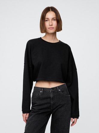 Moletom curto oversized French Terry