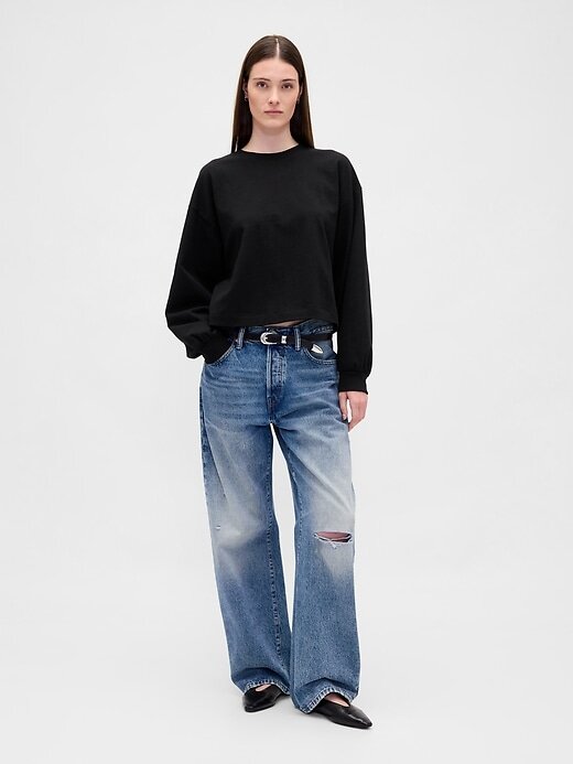 Moletom VintageSoft Crop de Algodão Orgânico Moletom VintageSoft Crop de Algodão Orgânico