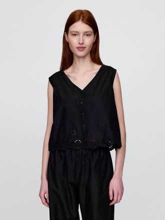 Pijama com bainha com ilhós