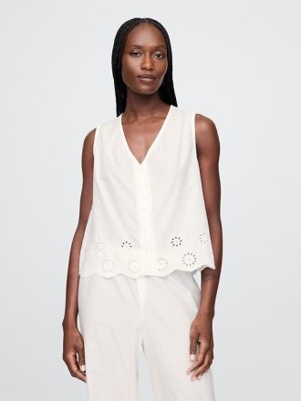 Pijama com bainha com ilhós