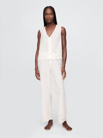 Pijama com bainha com ilhós