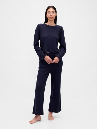 Pijama curto com estampa de waffle